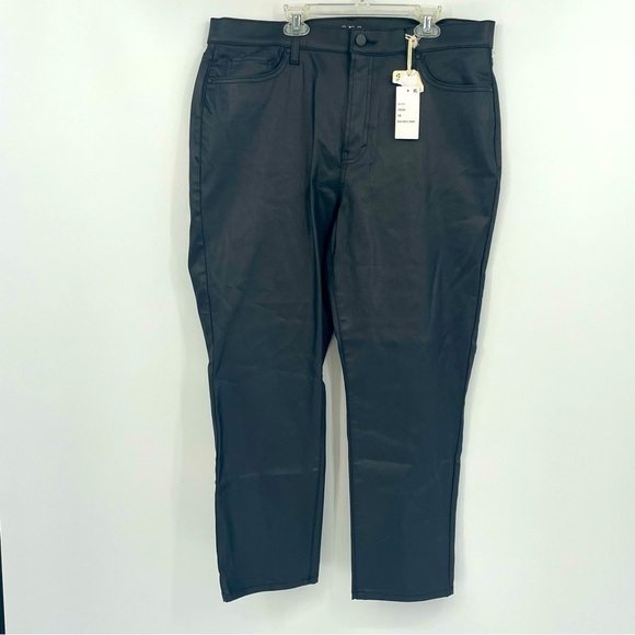 a.n.a Coated Denim Pants | Leather Look | Black | Size 16 | NWT - Picture 1 of 13